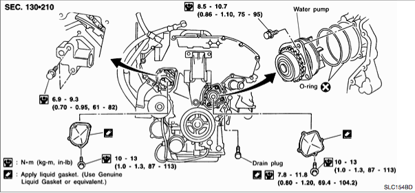 1995 Nissan maxima water pump diagram